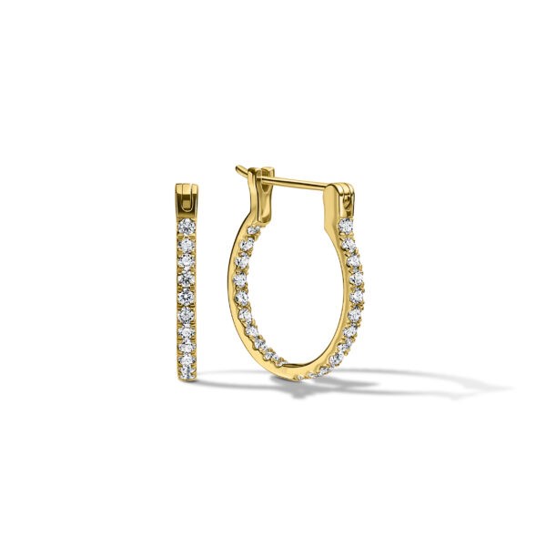 0.8 INCHES ROUND BRILLIANT CUT DIAMOND HOOP EARRINGS YELLOW GOLD