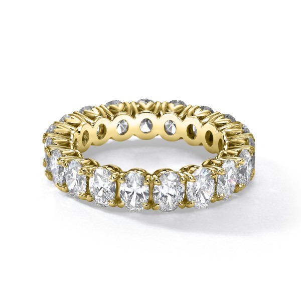 OVAL CUT DIAMOND ETERNITY RING YELLOW GOLD