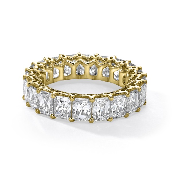RADIANT CUT DIAMOND ETERNITY RING YELLOW GOLD