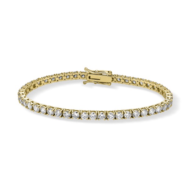 ROUND BRILLIANT CUT DIAMOND TENNIS BRACELET YELLOW GOLD