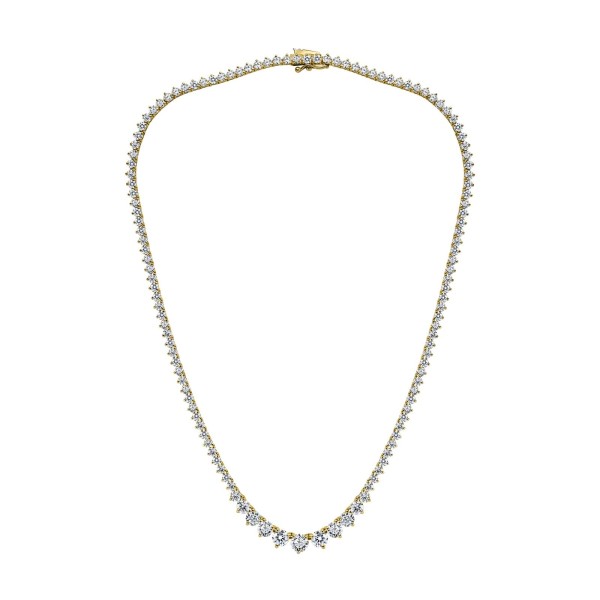 ROUND BRILLIANT DIAMONDS TENNIS GRATITUDE NECKLACE YELLOW GOLD
